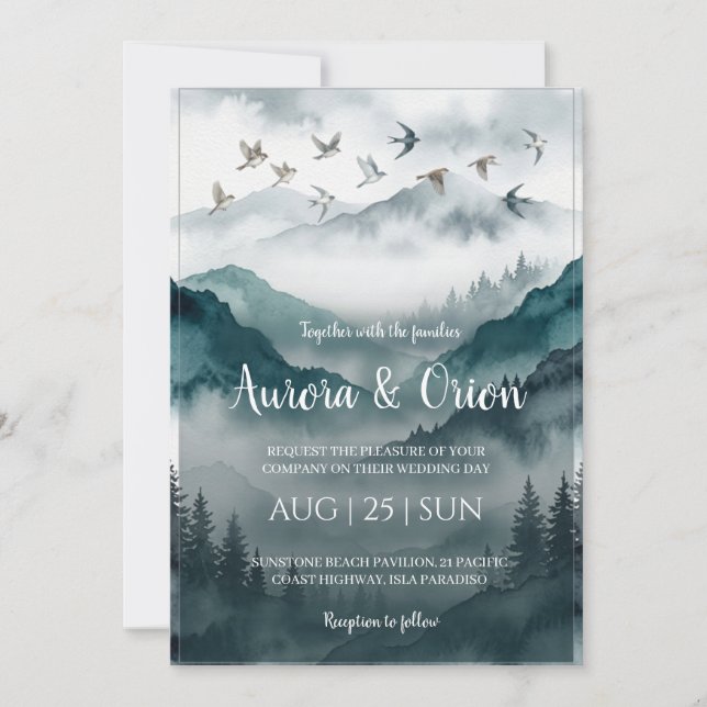 convites de casamento smoky mountain (Frente)