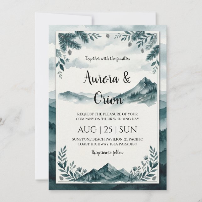 convites de casamento smoky mountain (Frente)