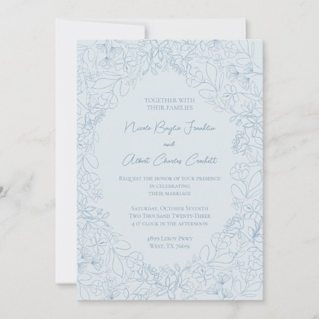 Convites de Casamento Spring Whimsy (Frente)
