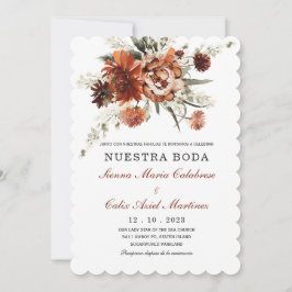 Convites de Casamento Terracota Elegantes