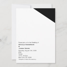 Convites de Casamento Triangulares Elegantes Preto