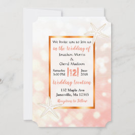 Convites De Casamento Tropical De Coral Starfish