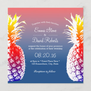 Convites de Casamento Tropical de Pineapple do Hav