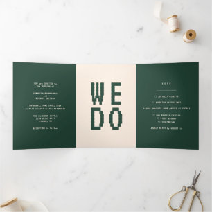 Convites de casamento verde bege Formal minimalist