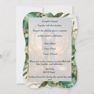 Convites de Casamento Verde Minimalista Chic