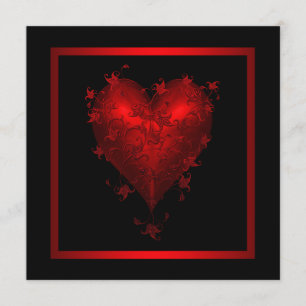 Convites de Casamento Vermelho Coração Vermelho Pr