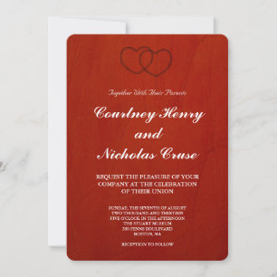 Convites de Casamento Vermelho Marsala