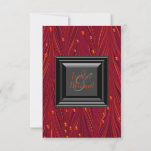 Convites de Casamento Vermelhos e Pretos Elegantes