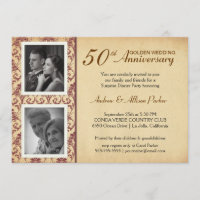 Convites de casamento vintage de Aniversário - 2 f