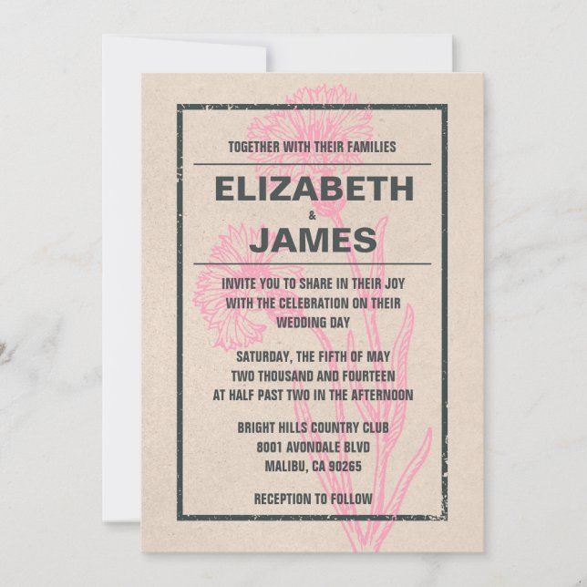 Convites de Casamento vintage exclusivos (Frente)