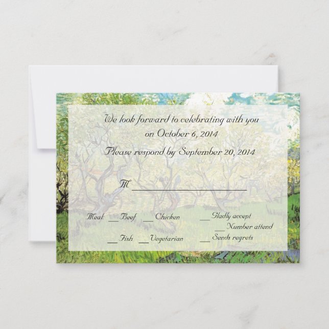 Convites de casamento Vintage RSVP (Frente)