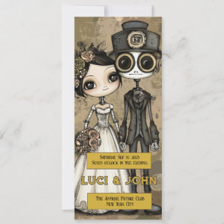 Convites de casamento Vintage Steampunk Quirky