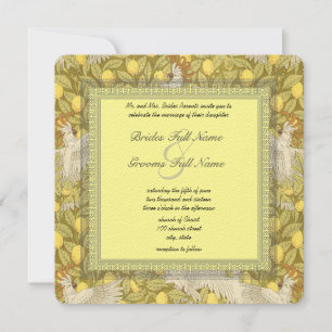 Convites De Casamento Whimsical Cockatoo Art Nouve