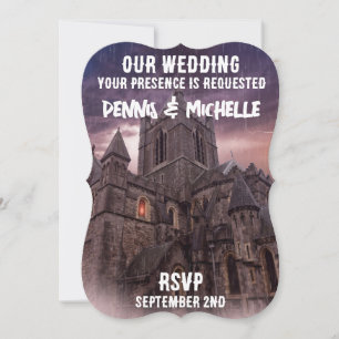 CONVITES DE CASTLE NOTURNO PARA CASAMENTO DE MODEL
