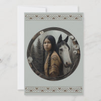 Convites de Cavalo para Menina Nativa Americana