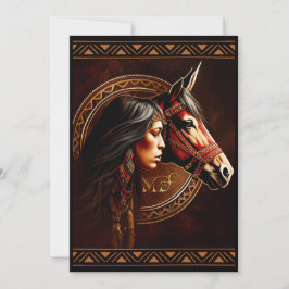 Convites de Cavalo para Menina Nativa Americana