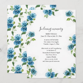 Convites de Celebração da Vida Floral Azul