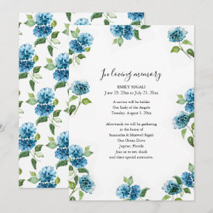 Convites de Celebração da Vida Floral Azul