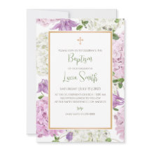 Convites de cerimônia de batismo para meninas