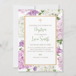 Convites de cerimônia de batismo para meninas