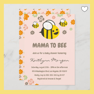 Convites de chá de bebê Abelha mamãe para ser Flor