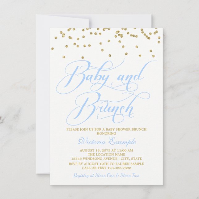 Convites de Chá de Bebê Brunch para Bebê Menino (Frente)