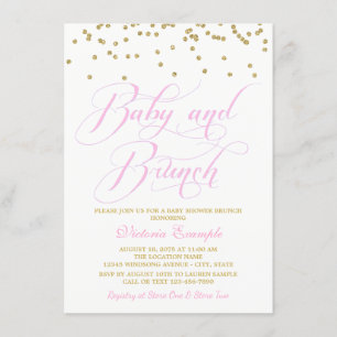 Convites de Chá de Bebê Brunch para Menina