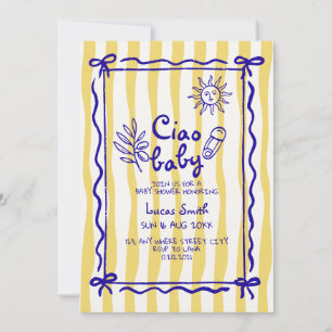 convites de chá de bebê ciao doodle italiano amare