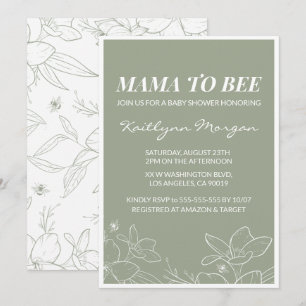 Convites de chá de bebê de abelha Floral Elegante