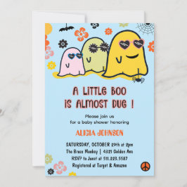 Convites de Chá de Bebê de Halloween Little boo