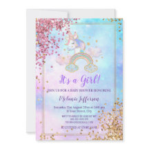 Convites de Chá de Bebê de Unicórnio