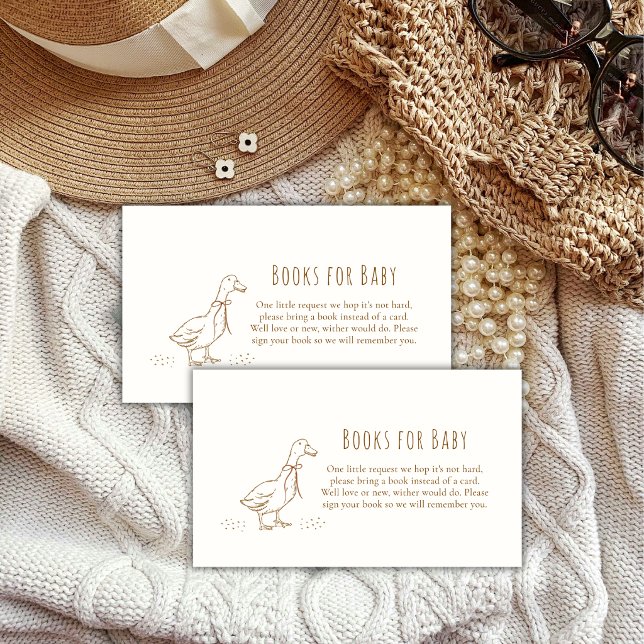 Convites de Chá de Bebê Elegantes Boho Silly Goose (Elegant Boho Silly Goose Books For Baby Shower Enclosure Card)