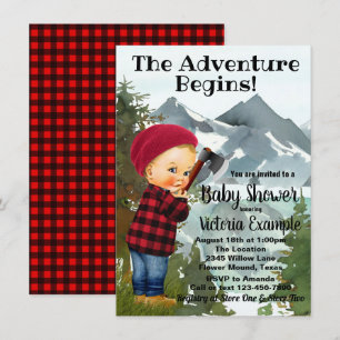 Convites de Chá de Bebê Lumberjack