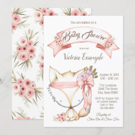 Convites de Chá de Bebê Menina Boho Fox