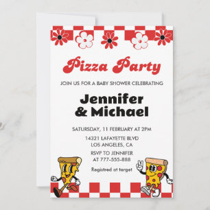 Convites de Chá de Bebê Pizza Festa de Pizza Chupe