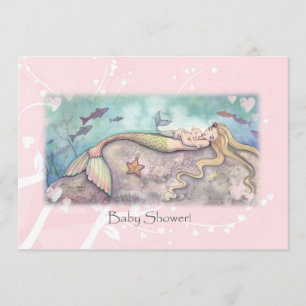 Convites de Chá de Bebê Sweet Mermaid Baby