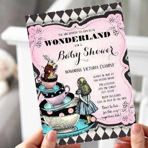 Convites de Chá de Bebê Vintage Wonderland