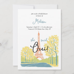 convites de chá de noiva da Torre Eiffel de Paris