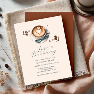 Convites de Chá de Noiva de Café O Amor Está Ferme