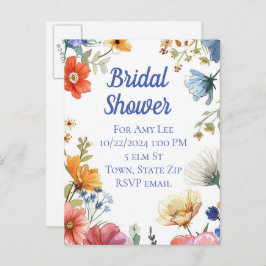 convites de chá de noiva em cartões-postais