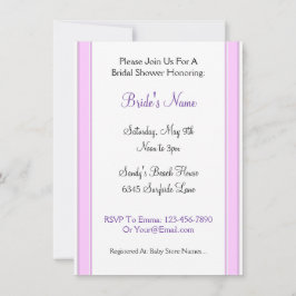 Convites de Chá de Noiva Personalizados com Listra