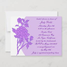 Convites de Chá de Noiva Personalizados Flor Roxa