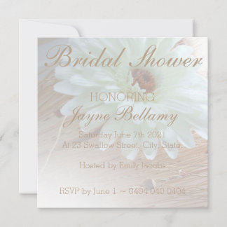 Convites de Chá de Noiva Rustic White Daisy