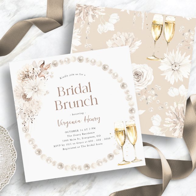 Convites de chá de panela Boho Brunch (Boho Brunch Bridal Shower Invitations
)