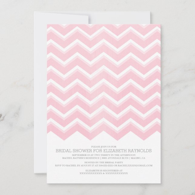 Convites de chá de panela Chevron Zigzag (Frente)