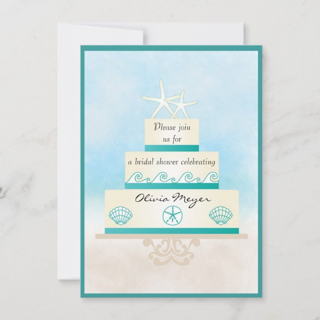 Convites de chá de panela De Bolo De Casamento De  (Frente)