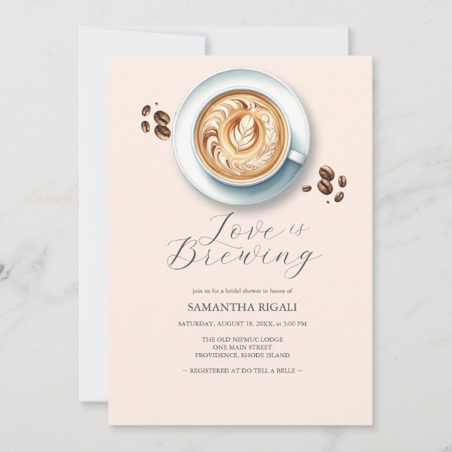 Convites de Chá de Panela de Café Love is Brewing (Frente)