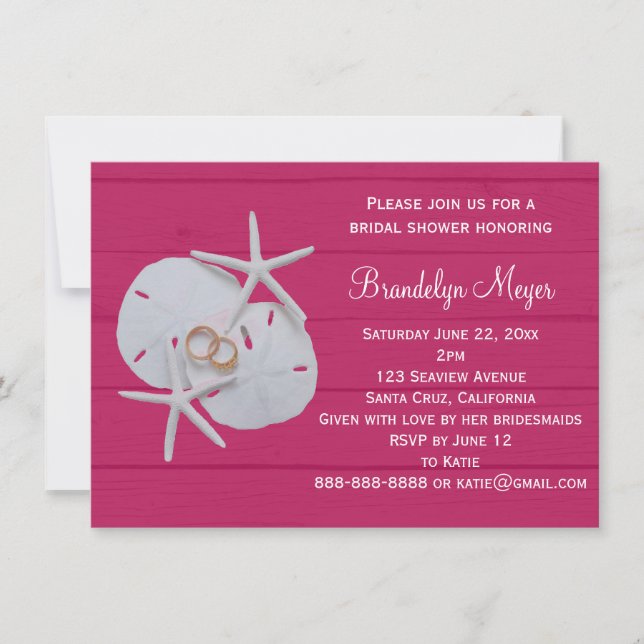 Convites de chá de panela de Dólar de Areia (Frente)