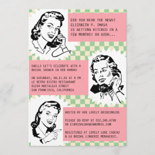 Convites de chá de panela de Gals Retroativos