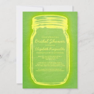 Convites de chá de panela de Mason Jar Amarelo e